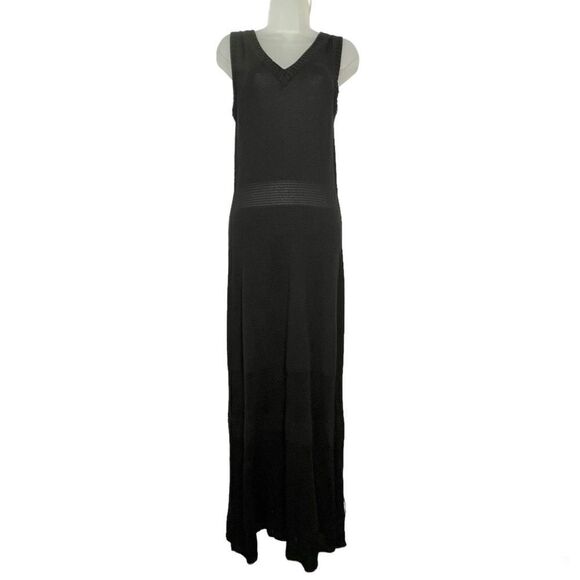 NEW See by Chloe black knit sheer panels sleeveless maxi dress size medium - Picture 2 of 12